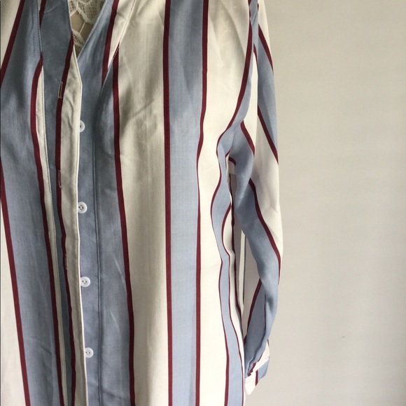 BOUTIQUE Striped  Full Length Blue White Kimono - Picture 4 of 4